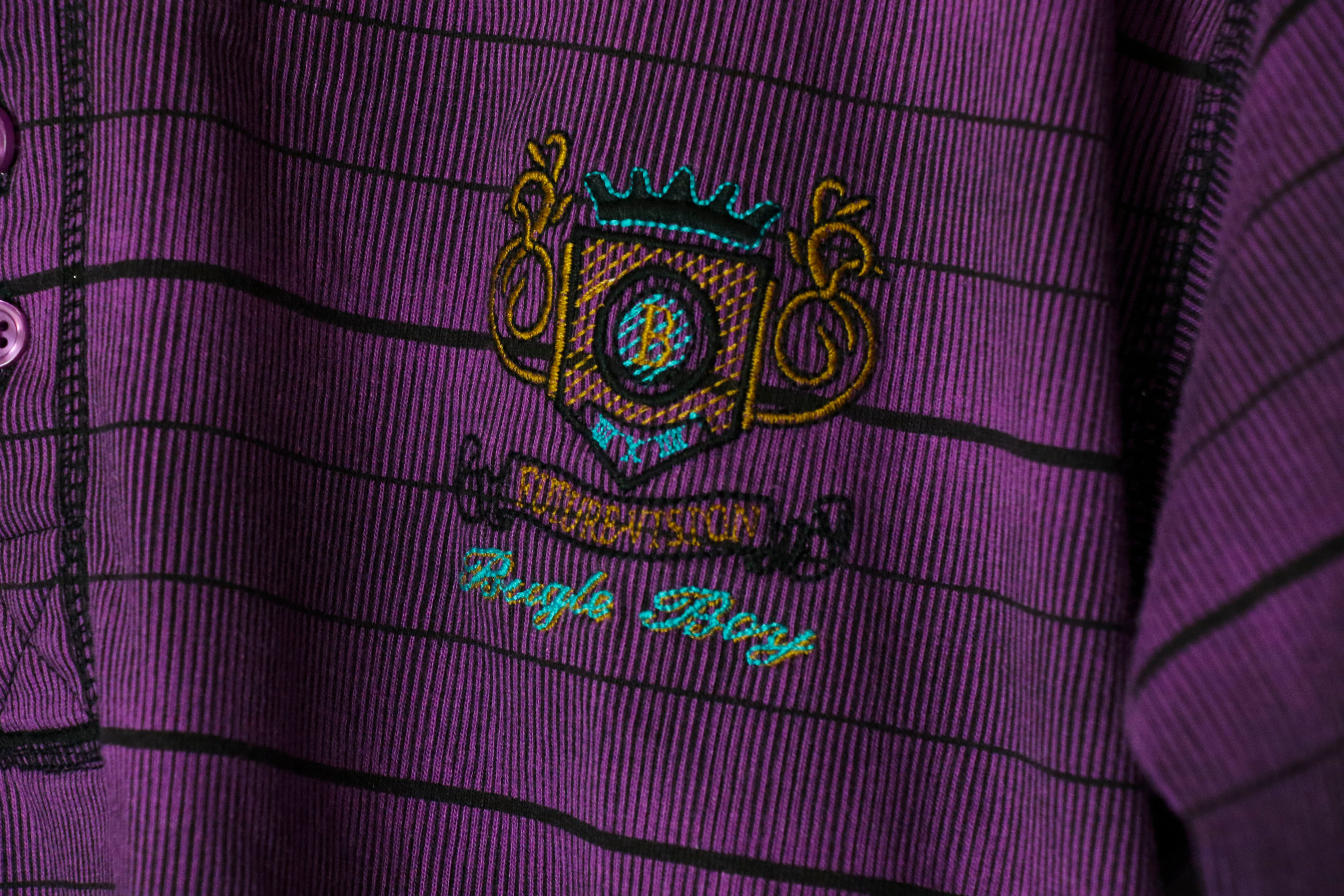 [S] Bugle Boy Purple Striped Henley