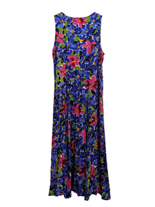 [M] 90s Floral Button-Up Maxi Dress