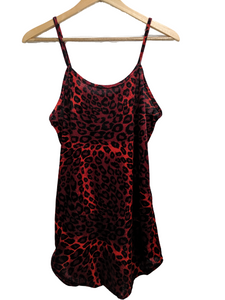 [M] Vintage Velvet Leopard Print Slip Dress