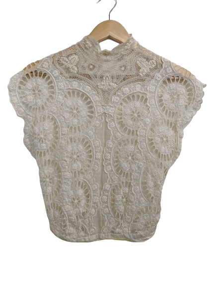 [XS] Antique 1900s Edwardian Handmade Eyelet Top