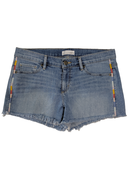 [M] Loft Embroidered Denim Shorts