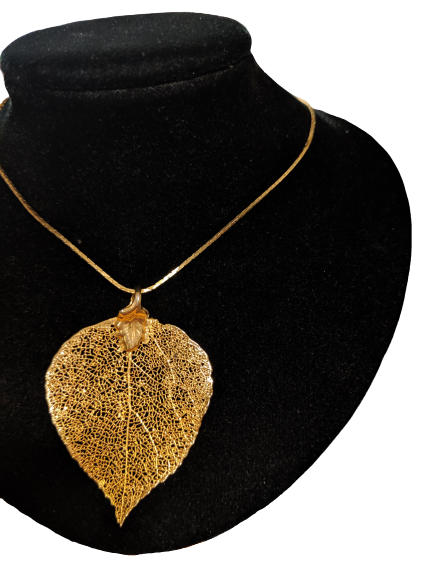 Gold Dipped Leaf Necklace