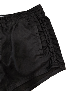 [M] Kendall + Kylie Faux Suede Braided Shorts