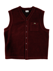 [L] Lacoste Maroon Fleece Vest