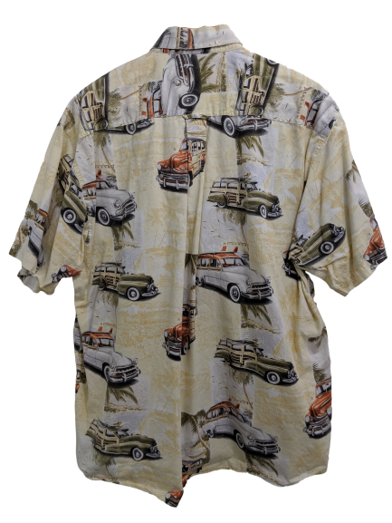 [XL] Station Wagon Print Button-Down Shirt