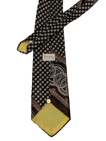 Vintage Wide Brown Abstract Tie